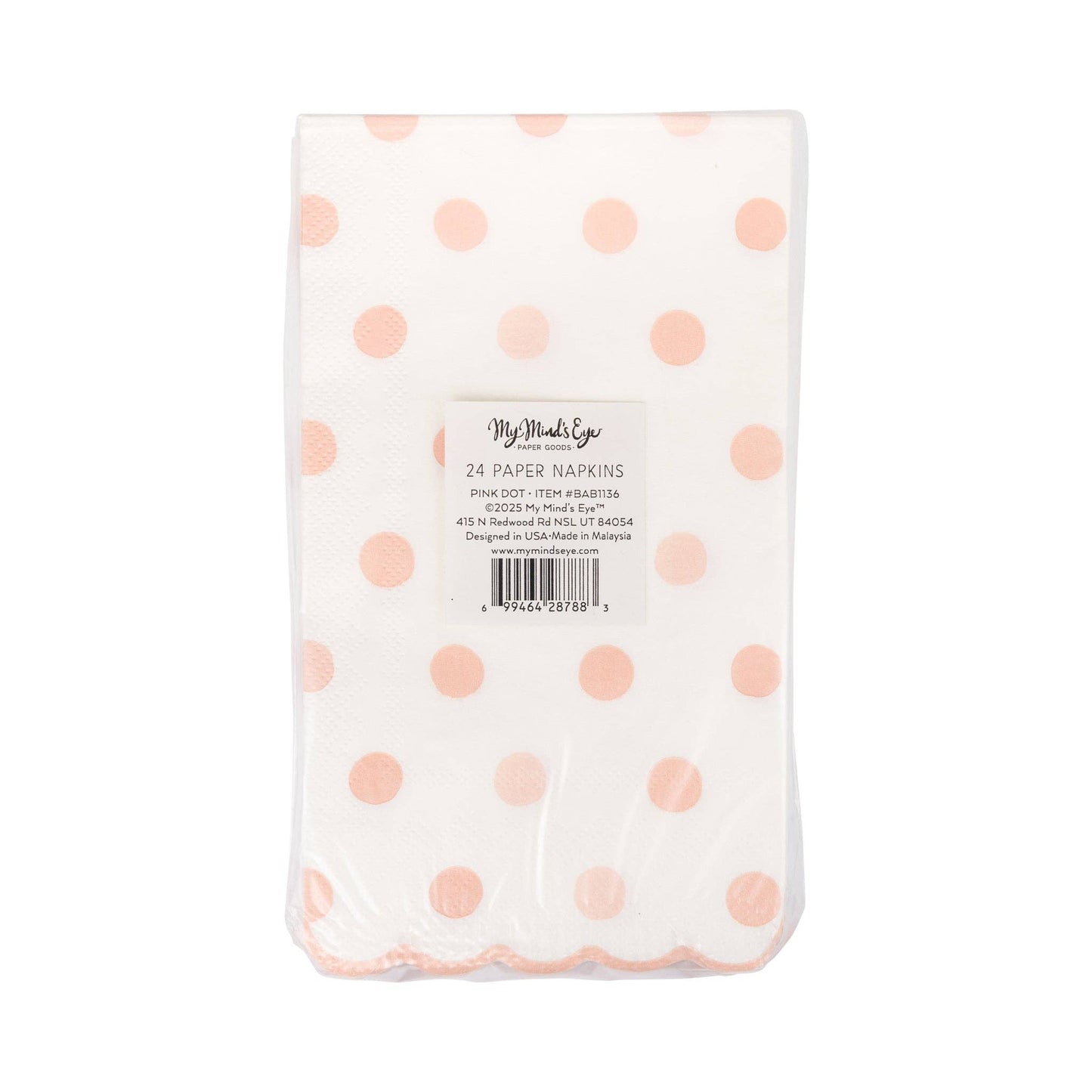 Baby Pink Polka Dot Dinner Napkin