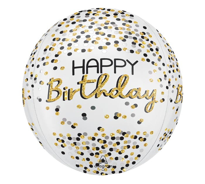 Silver/Gold Happy Birthday Circle