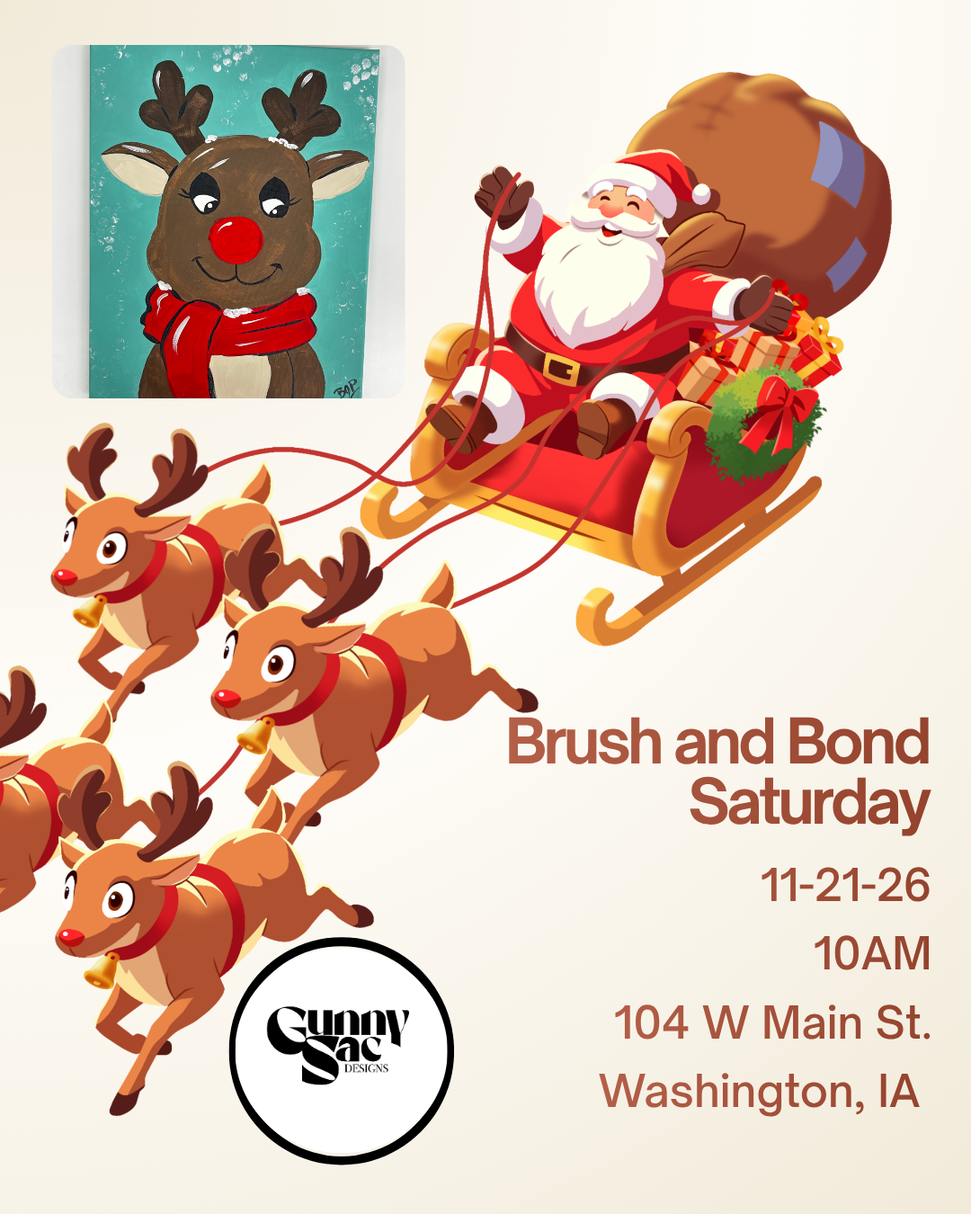 Brush and Bond Saturday- Reindeer