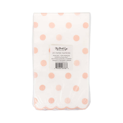 Baby Pink Polka Dot Dinner Napkin