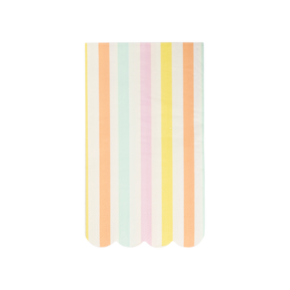 Spring Stripe Scallop Paper Dinner Napkin