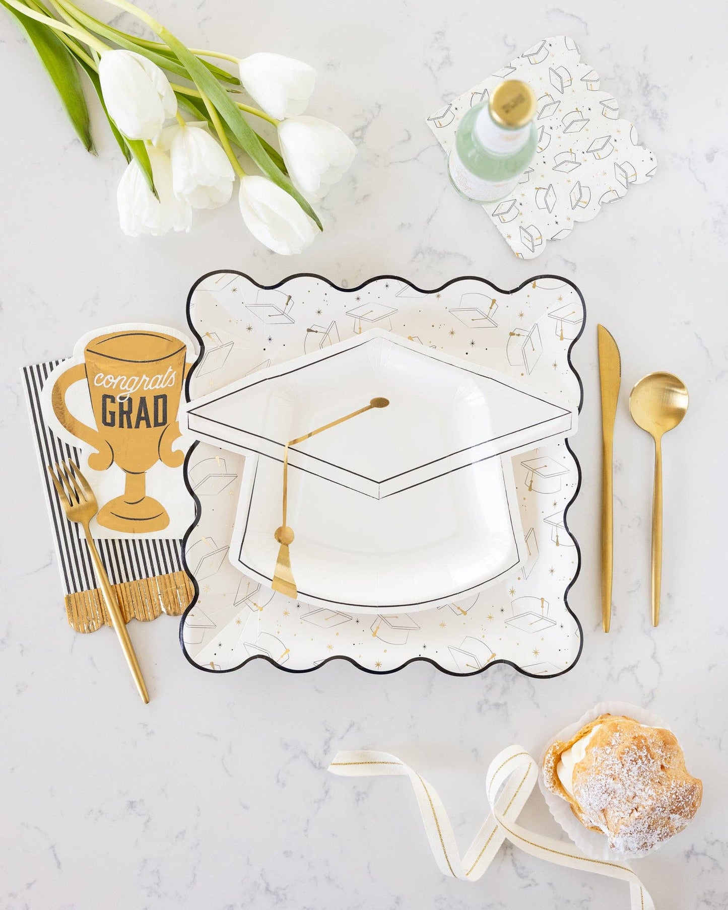 Black & Cream Striped Dinner Napkin