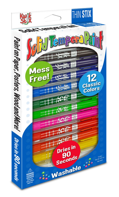 ThinStix Tempera Paint - 12 Thin Classic Colors TPG-608