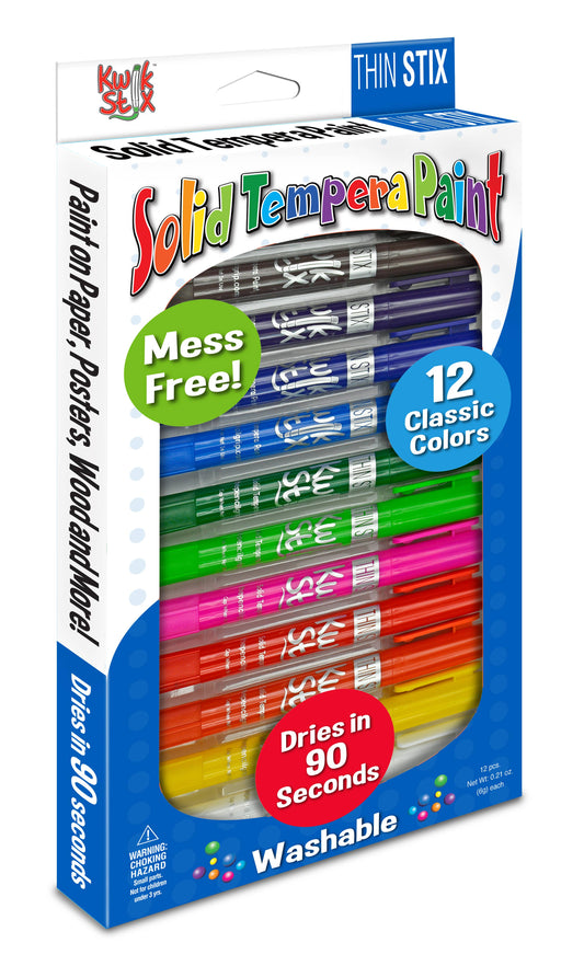 ThinStix Tempera Paint - 12 Thin Classic Colors TPG-608