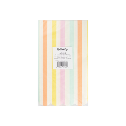 Spring Stripe Scallop Paper Dinner Napkin