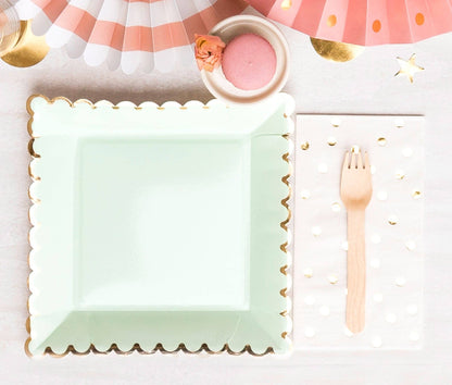 Cream Polka Dot Dinner Napkins