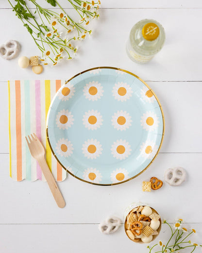Spring Stripe Scallop Paper Dinner Napkin