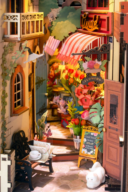 DIY Book Nook Kit: Floral Corner with Dust Cover